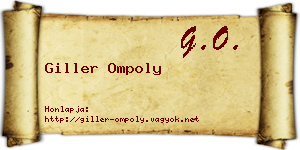 Giller Ompoly névjegykártya
